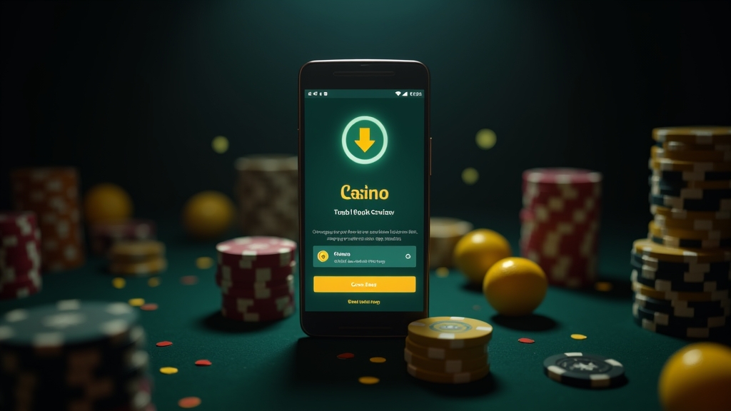 Android phone showing an APK update screen in a casino setting